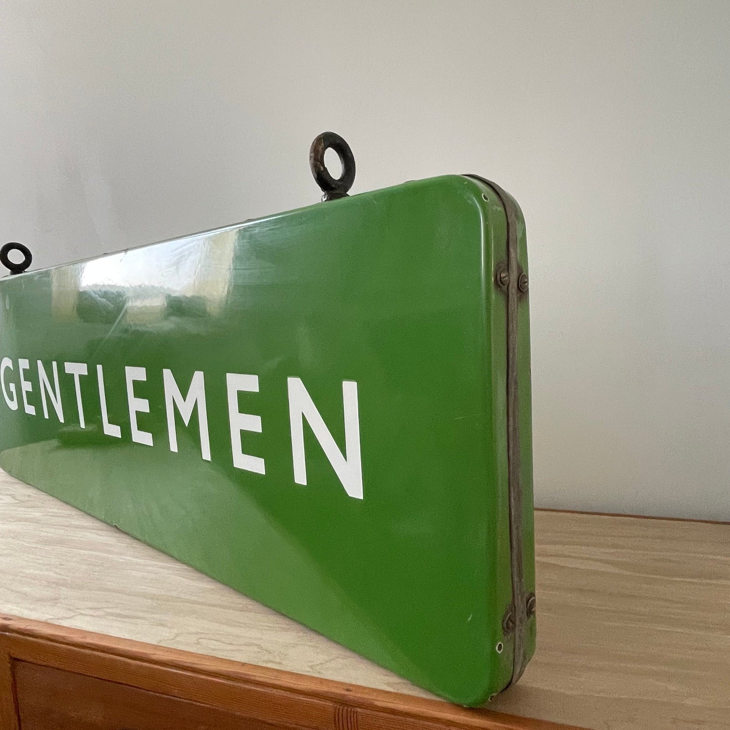 Vintage British Railway Enamel Sign – Double-Sided &quot;GENTLEMEN&quot;