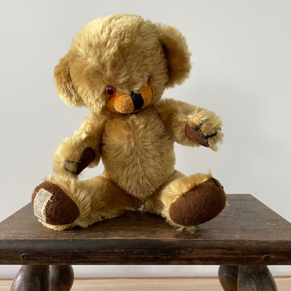 Vintage Merrythought Cheeky Bear Mohair Teddy 1960s 1970s Bells in Ears Label