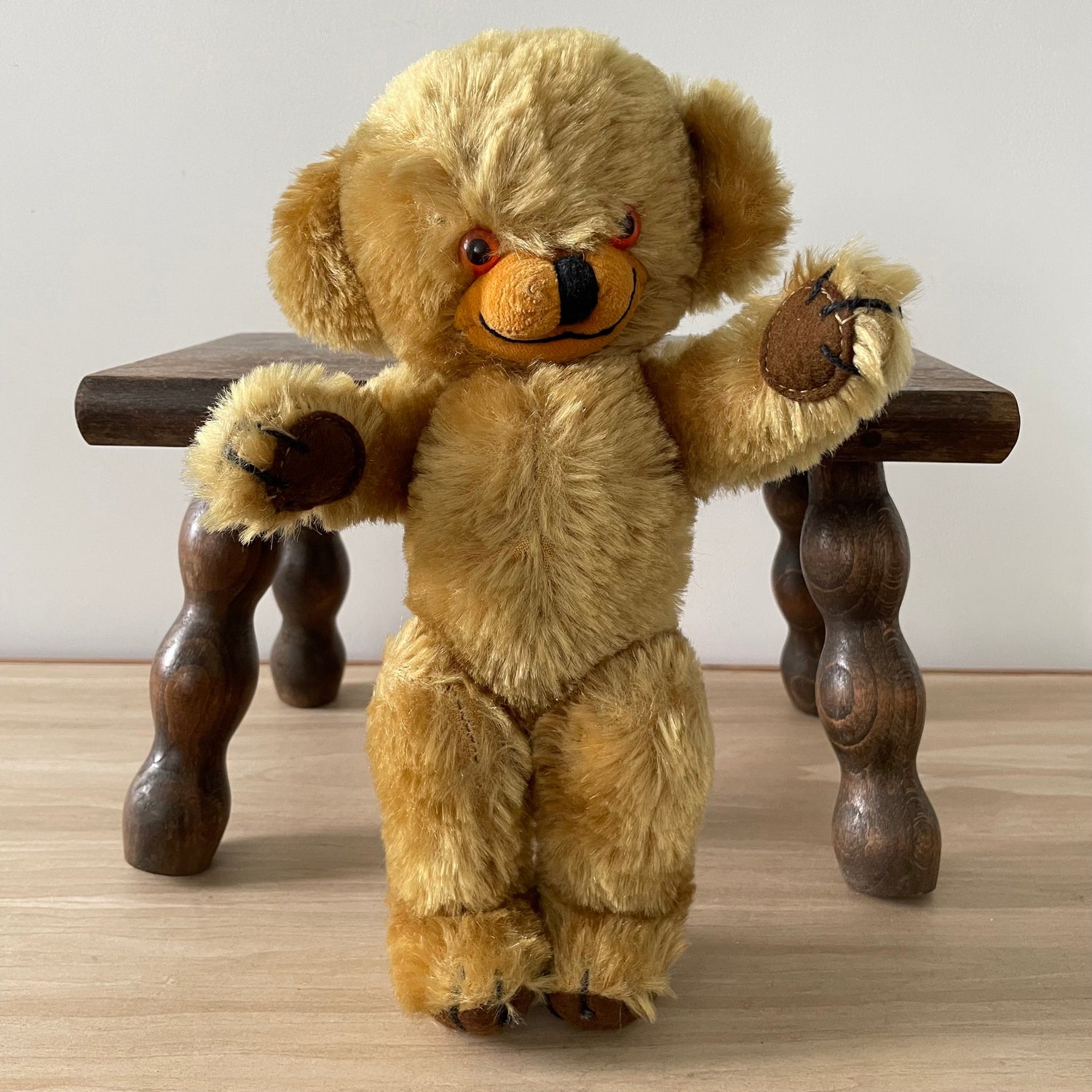 Vintage Merrythought Cheeky Bear Mohair Teddy 1960s 1970s Bells in Ears Label