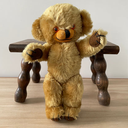 Vintage Merrythought Cheeky Bear Mohair Teddy 1960s 1970s Bells in Ears Label