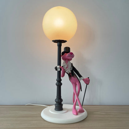 Vintage Italian Pink Panther Table Lamp with Lamppost – 1970s Retro