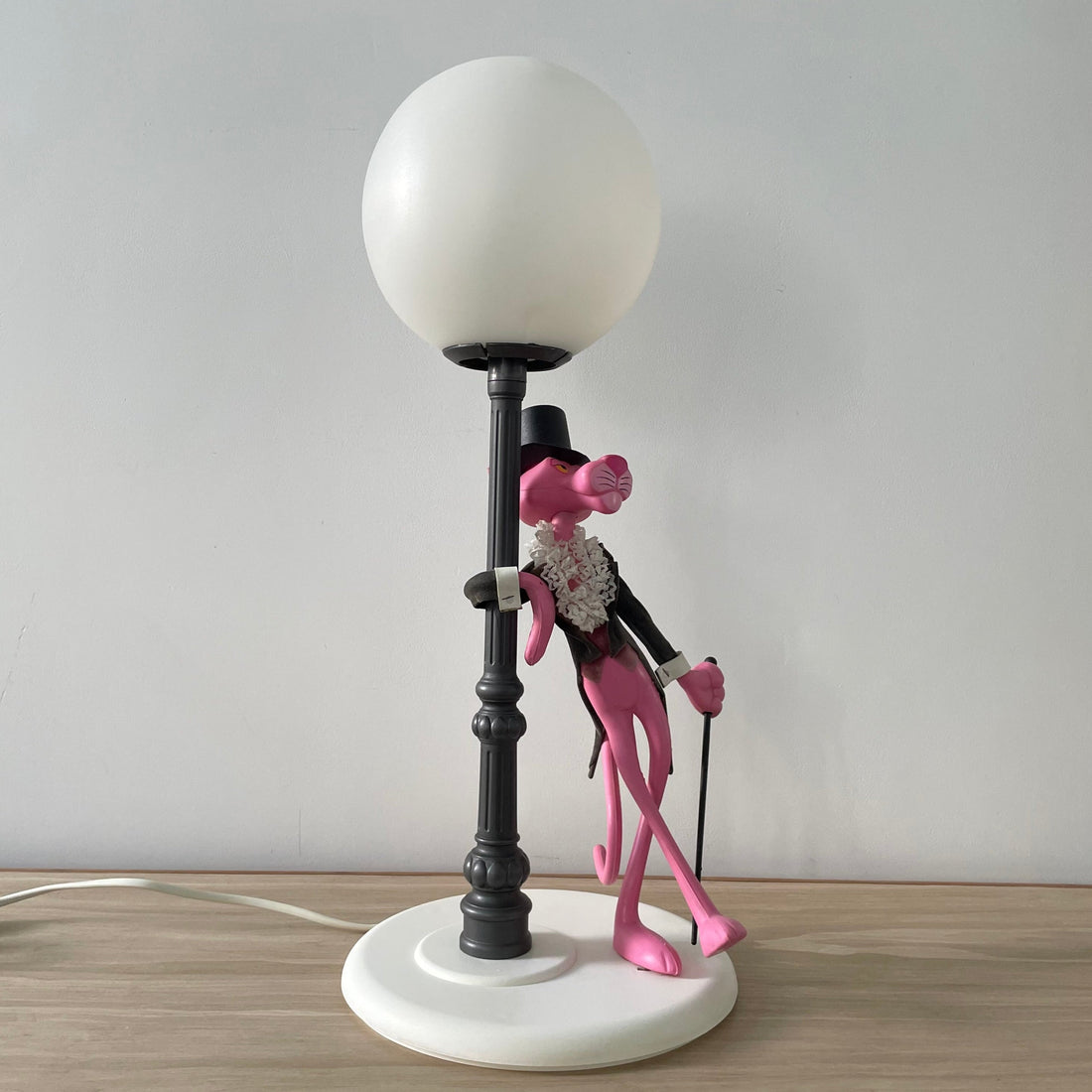 Vintage Italian Pink Panther Table Lamp with Lamppost – 1970s Retro
