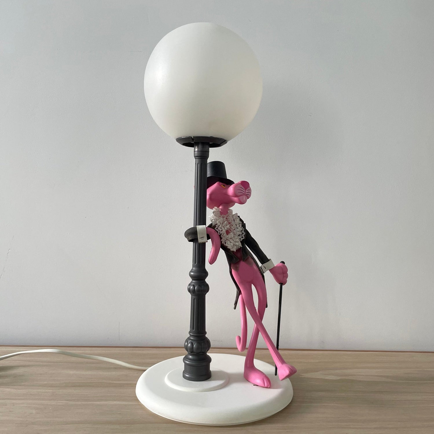 Vintage Italian Pink Panther Table Lamp with Lamppost – 1970s Retro