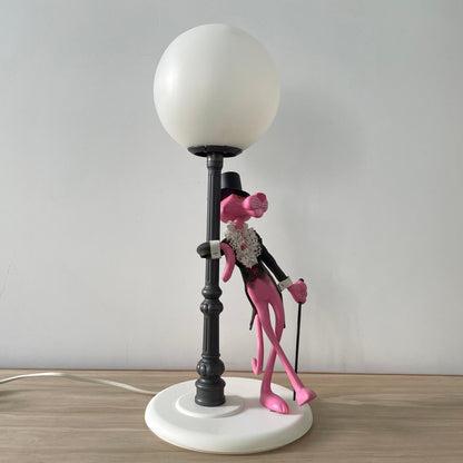 Vintage Italian Pink Panther Table Lamp with Lamppost – 1970s Retro