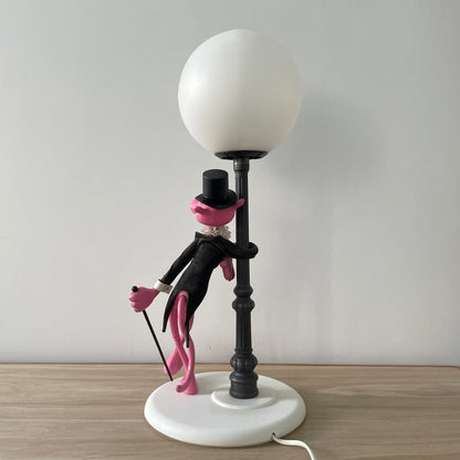 Vintage Italian Pink Panther Table Lamp with Lamppost – 1970s Retro