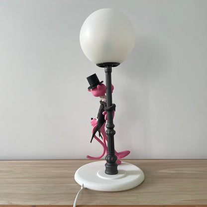 Vintage Italian Pink Panther Table Lamp with Lamppost – 1970s Retro