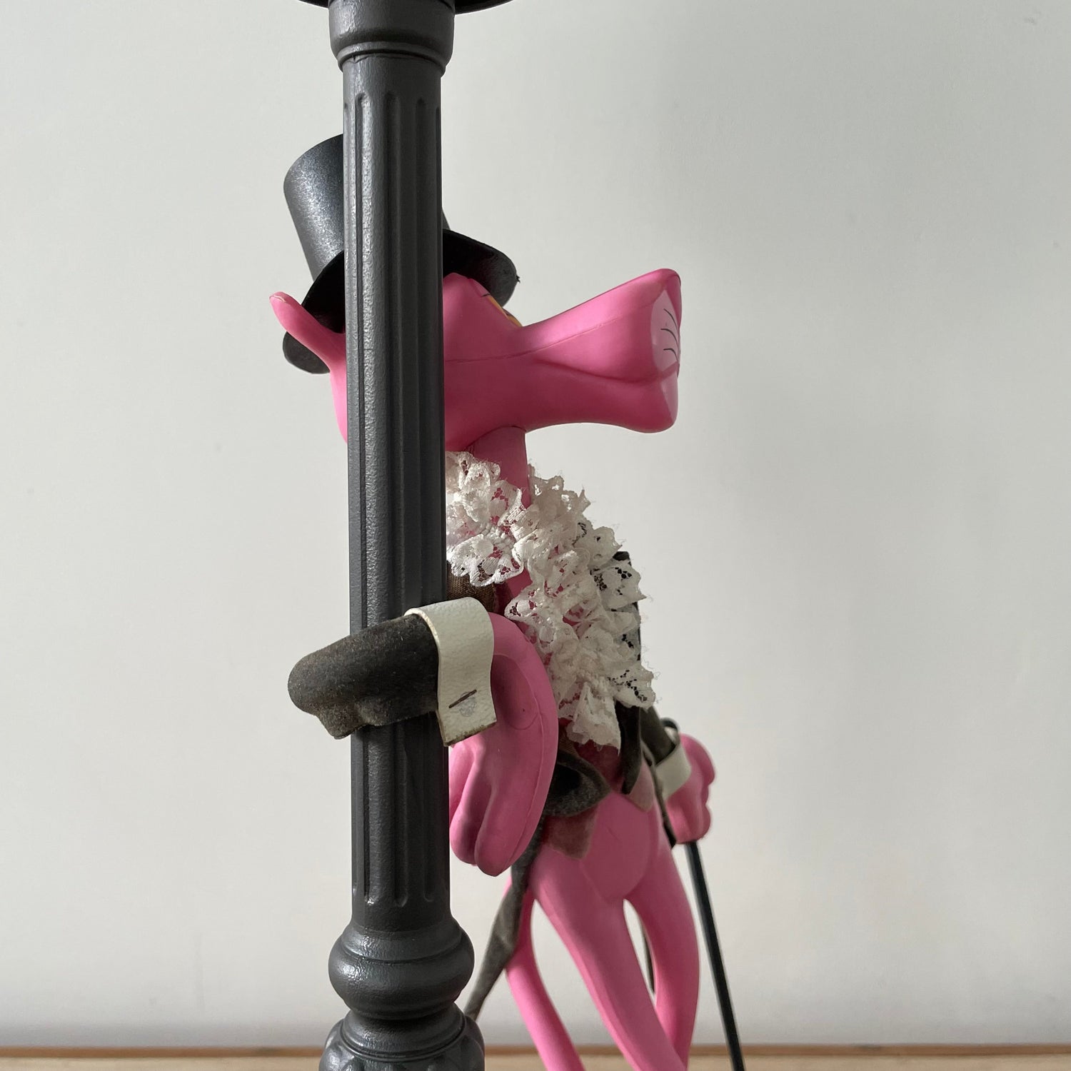 Vintage Italian Pink Panther Table Lamp with Lamppost – 1970s Retro