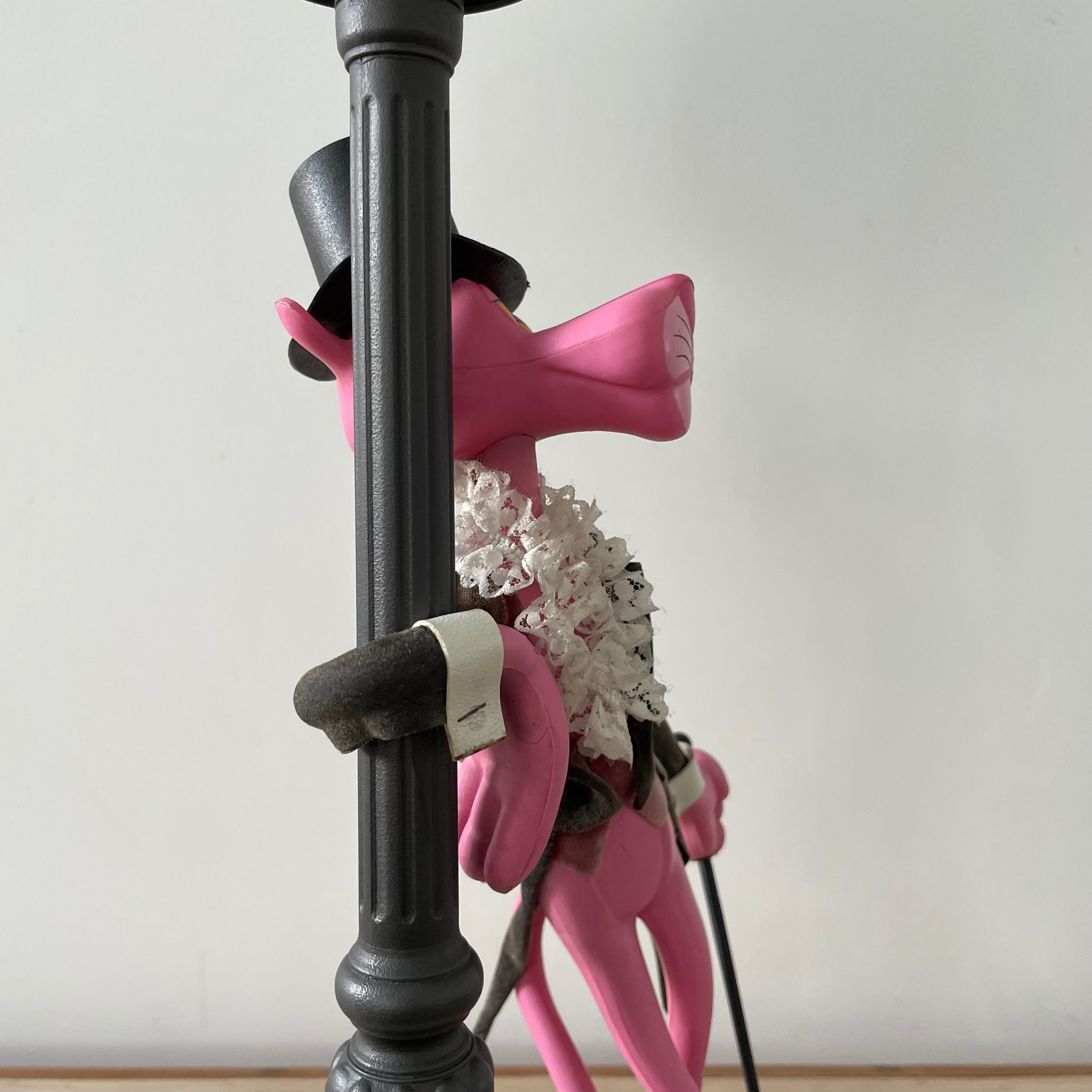 Vintage Italian Pink Panther Table Lamp with Lamppost – 1970s Retro