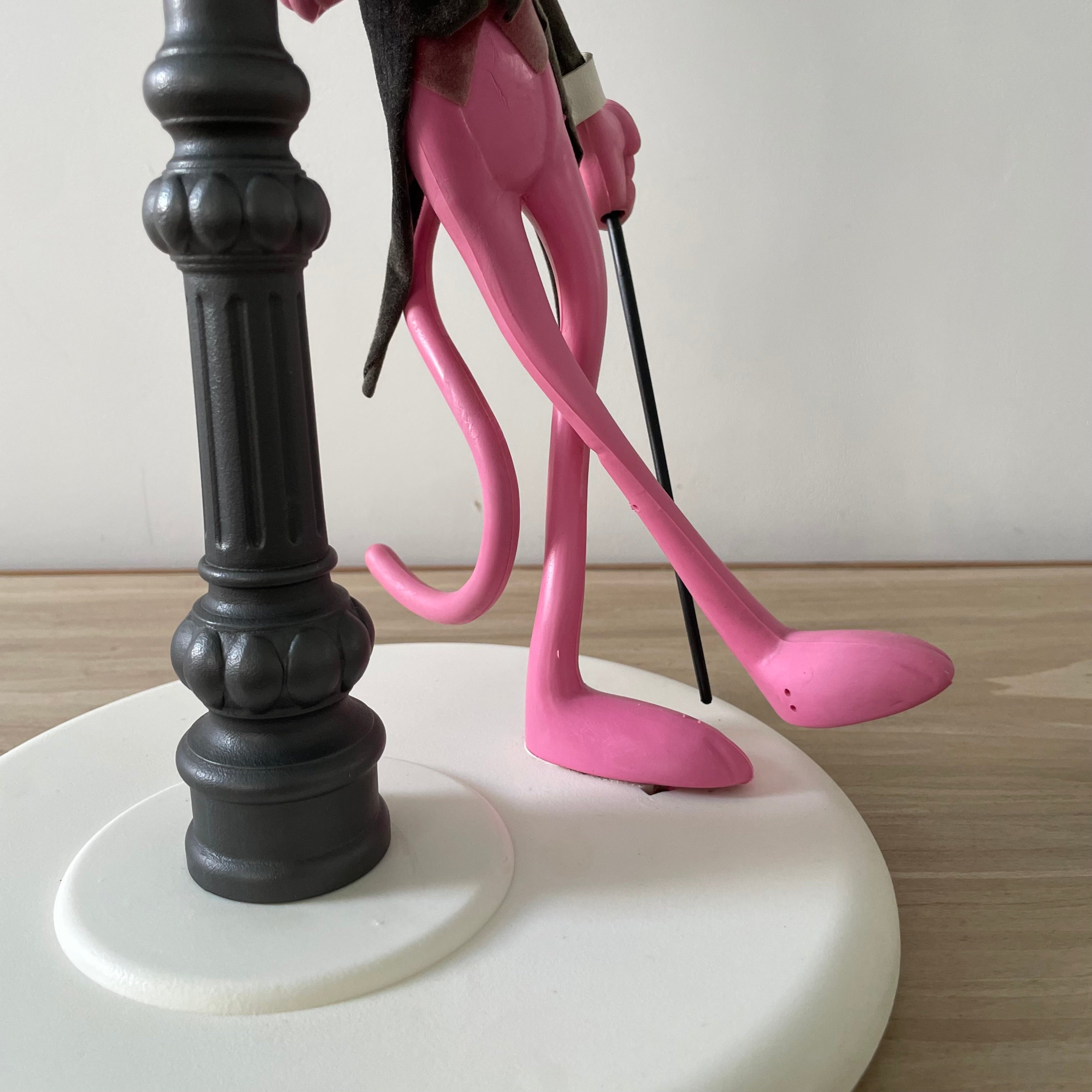 Vintage Italian Pink Panther Table Lamp with Lamppost – 1970s Retro