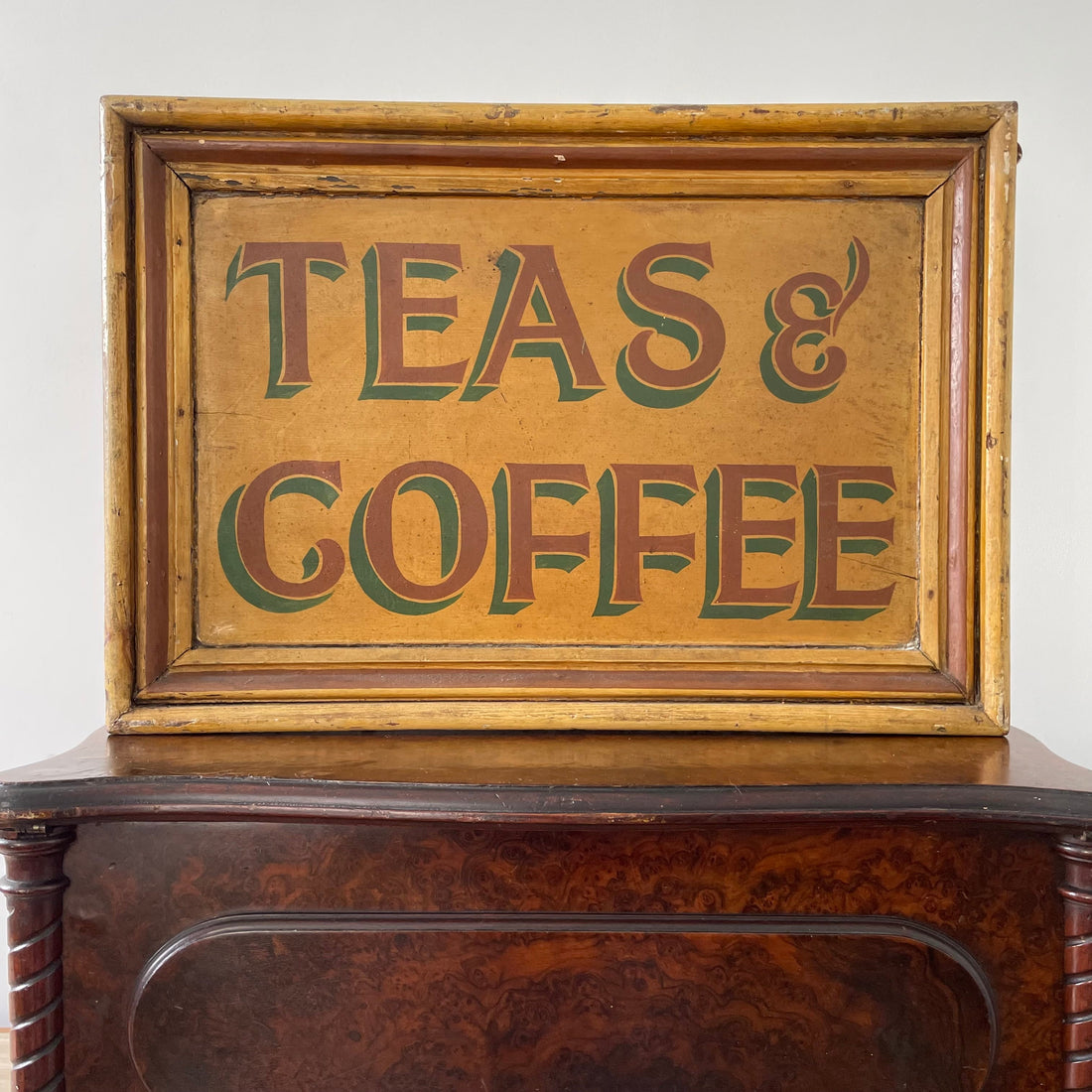 Antique Wooden Double-Sided Shop Sign – Teas &amp; Coffee, c.1900