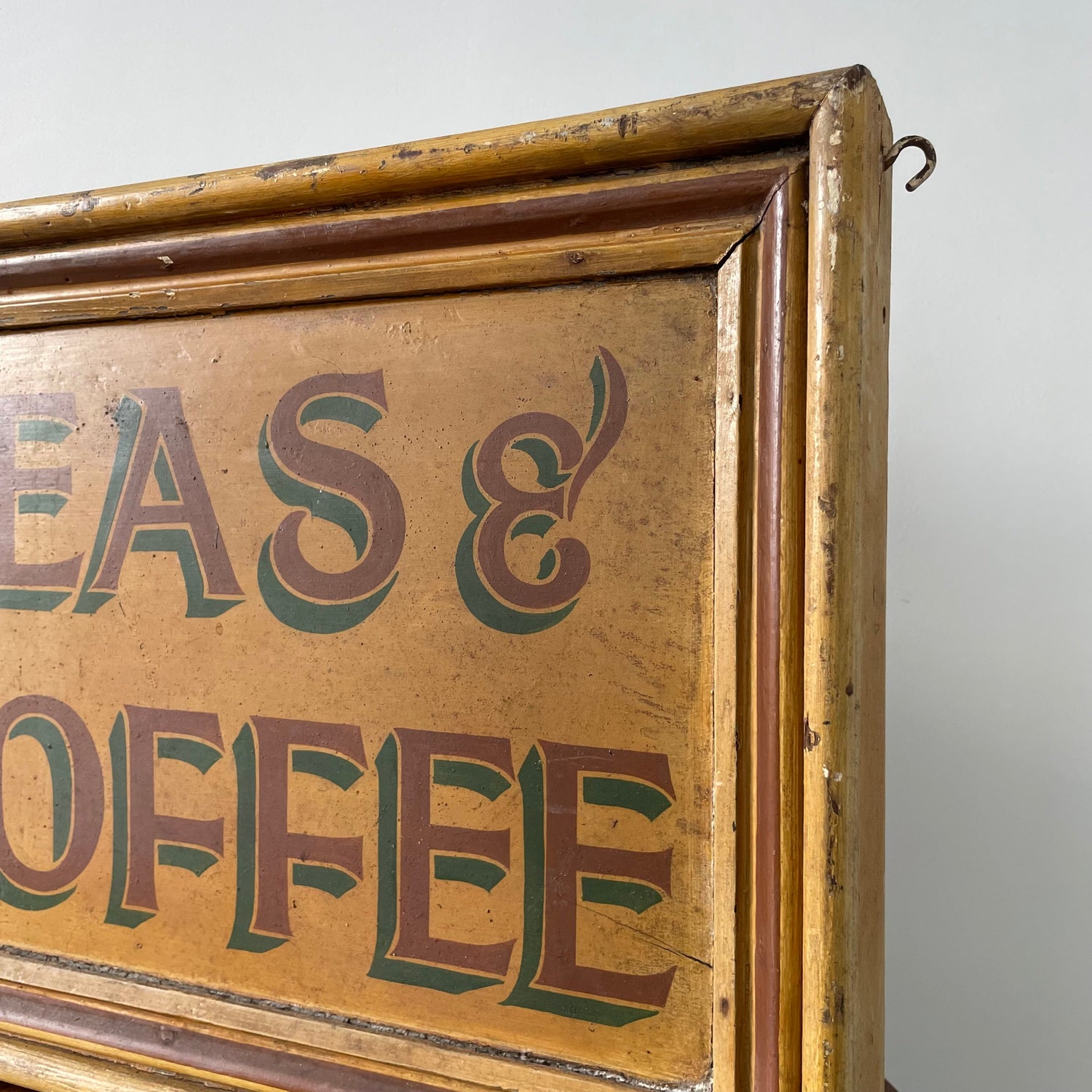 Antique Wooden Double-Sided Shop Sign – Teas &amp; Coffee, c.1900