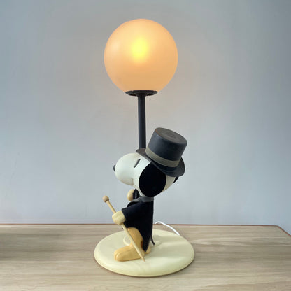 Vintage 1970s Nuova Linea Zero Snoopy Lamp Italy - Peanuts Top Hat Cane Light