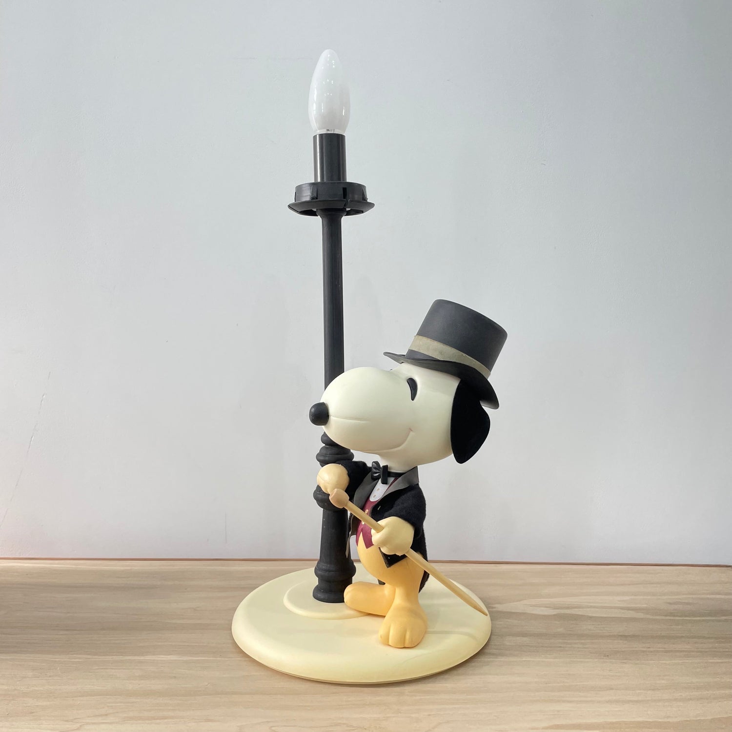 Vintage 1970s Nuova Linea Zero Snoopy Lamp Italy - Peanuts Top Hat Cane Light