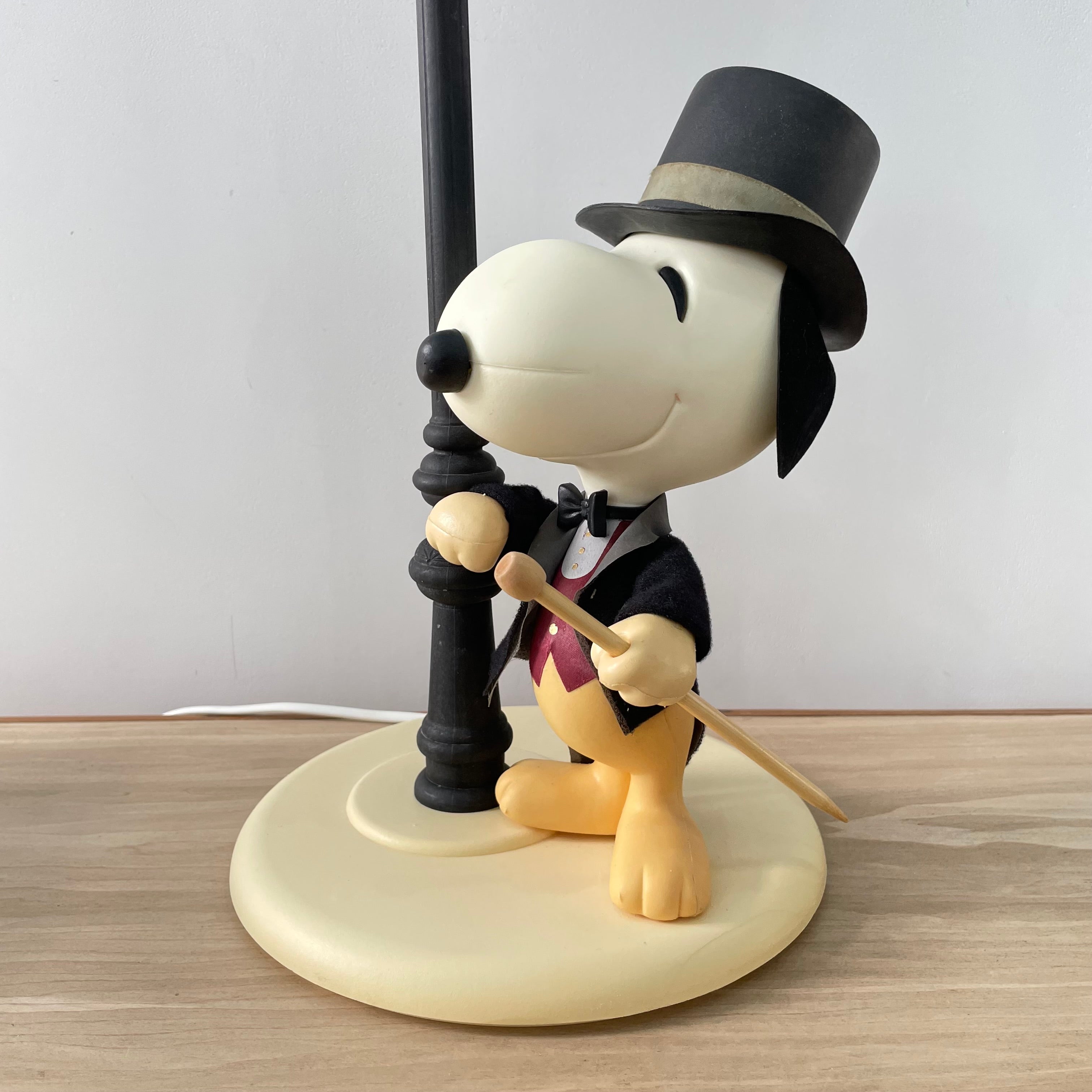 Vintage 1970s Nuova Linea Zero Snoopy Lamp Italy - Peanuts Top Hat Cane Light