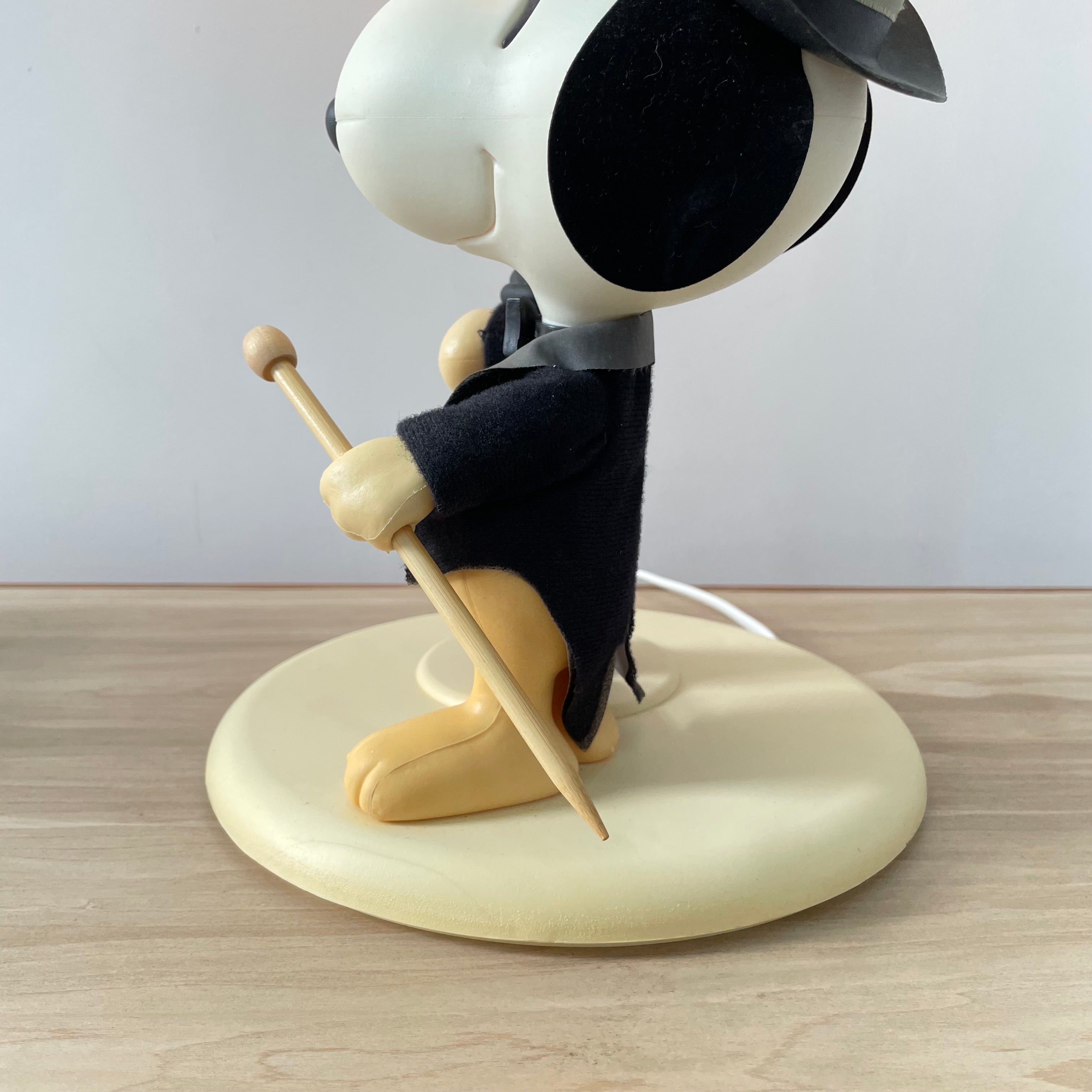 Vintage 1970s Nuova Linea Zero Snoopy Lamp Italy - Peanuts Top Hat Cane Light