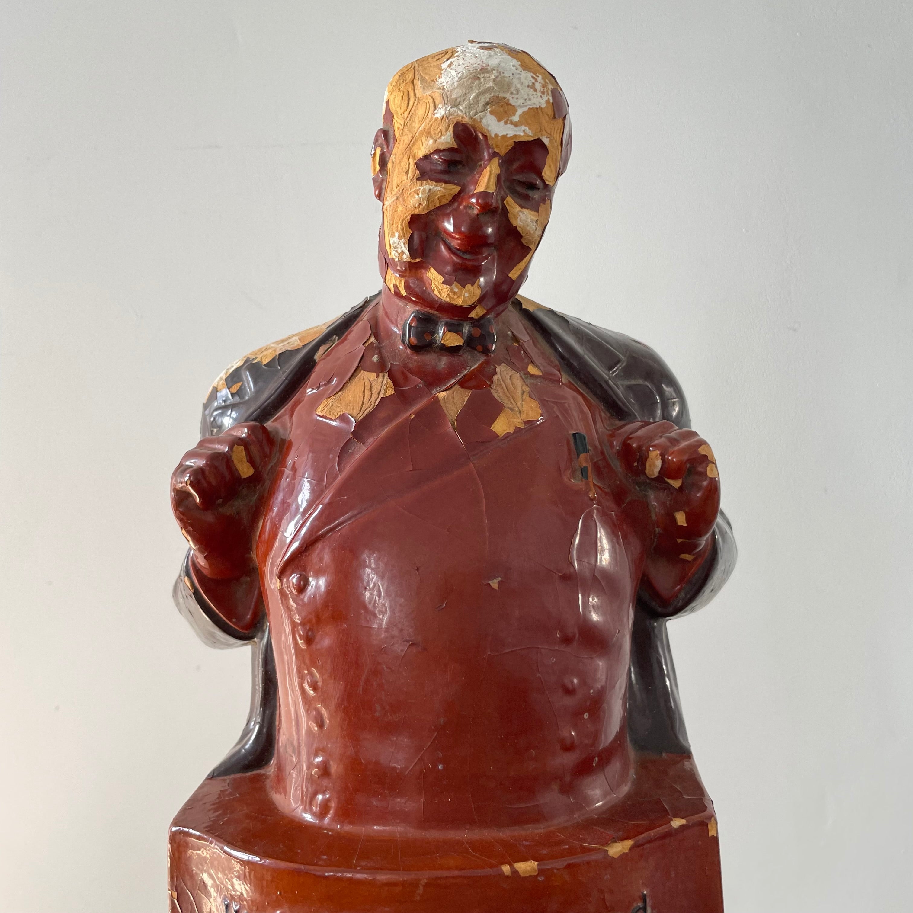 Antique Waterman’s “His Bosom Friend” Advertising Figure – Early 20th Century Plaster Bust
