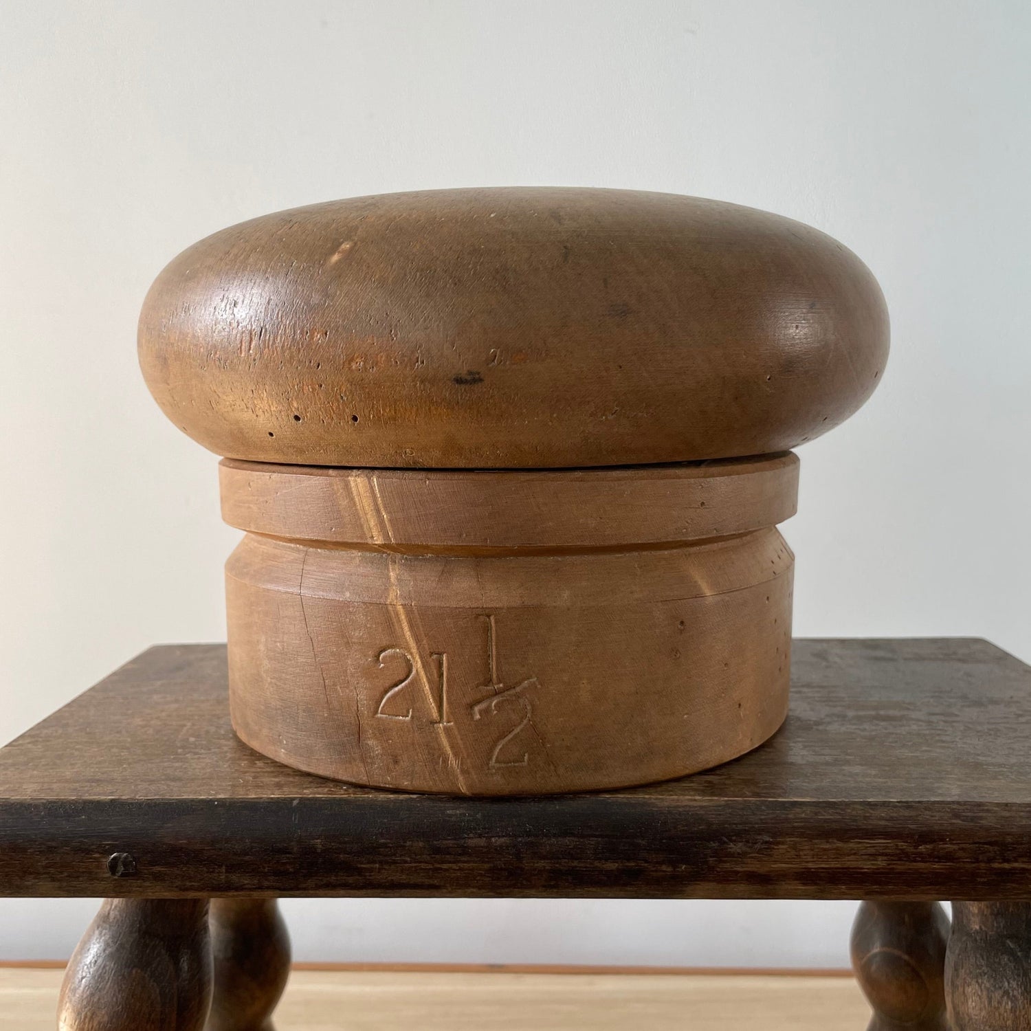 Antique Wooden Milliner’s Hat Block – Dome Form – Early 20th Century