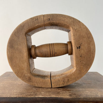 Antique Wooden Hat Stretcher with Turned Handle, Early 20th Century