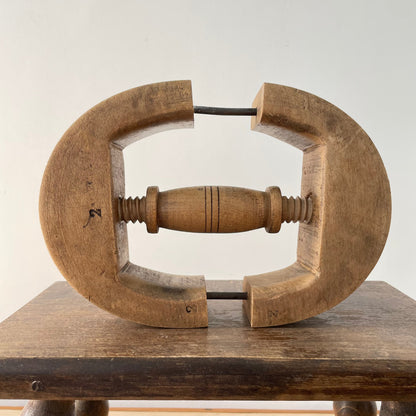 Antique Wooden Hat Stretcher with Turned Handle, Early 20th Century