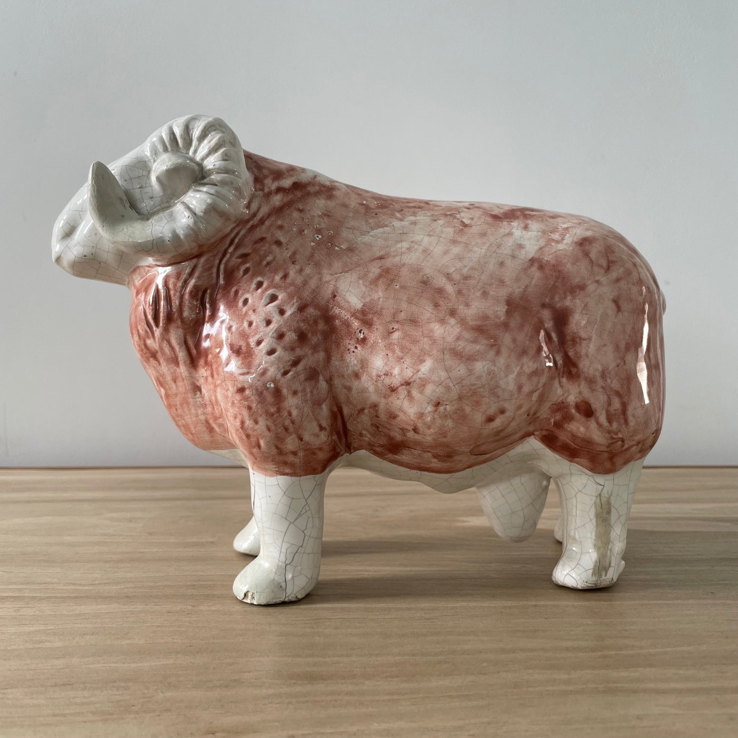 Original Antique Staffordshire Pottery Ram Figure – Butcher’s Shop Window Display c.1910