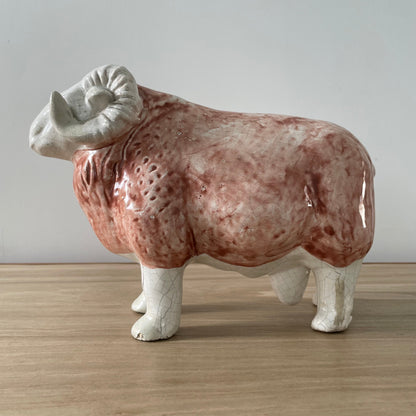 Original Antique Staffordshire Pottery Ram Figure – Butcher’s Shop Window Display c.1910