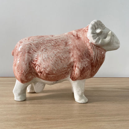 Original Antique Staffordshire Pottery Ram Figure – Butcher’s Shop Window Display c.1910