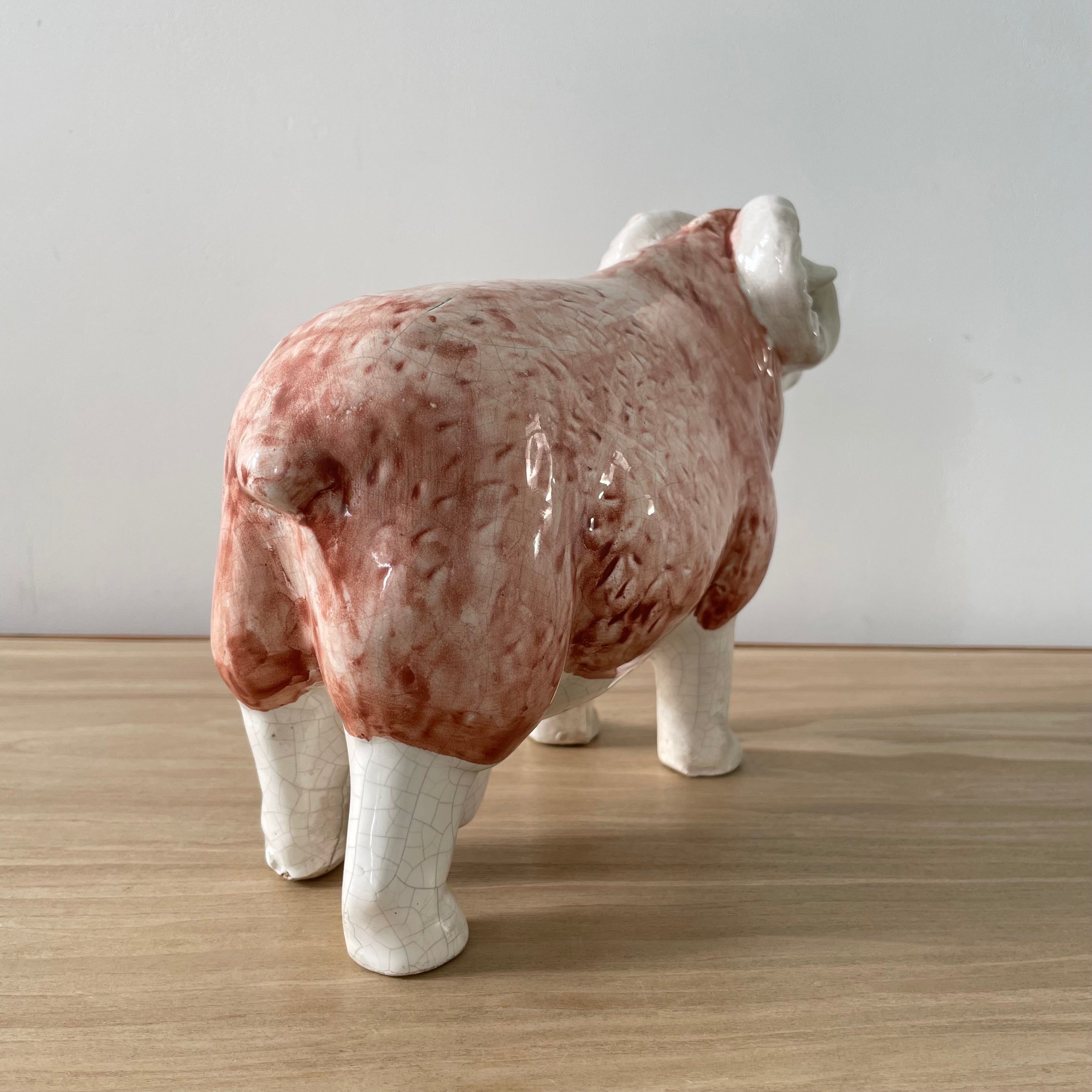 Original Antique Staffordshire Pottery Ram Figure – Butcher’s Shop Window Display c.1910