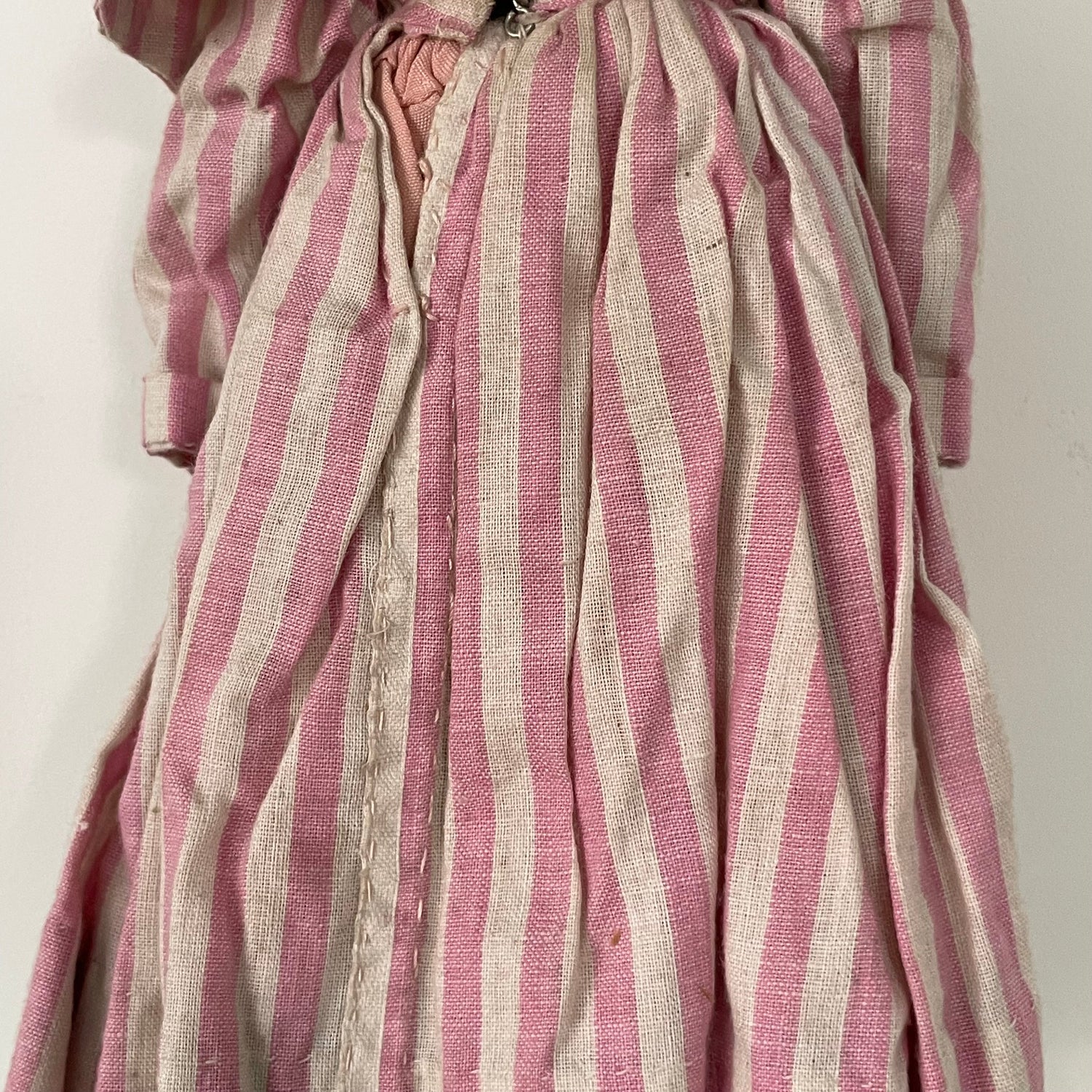 Original 19th Century Grodnertal Wooden Doll with Moulded Hair and Hand-Sewn Clothing