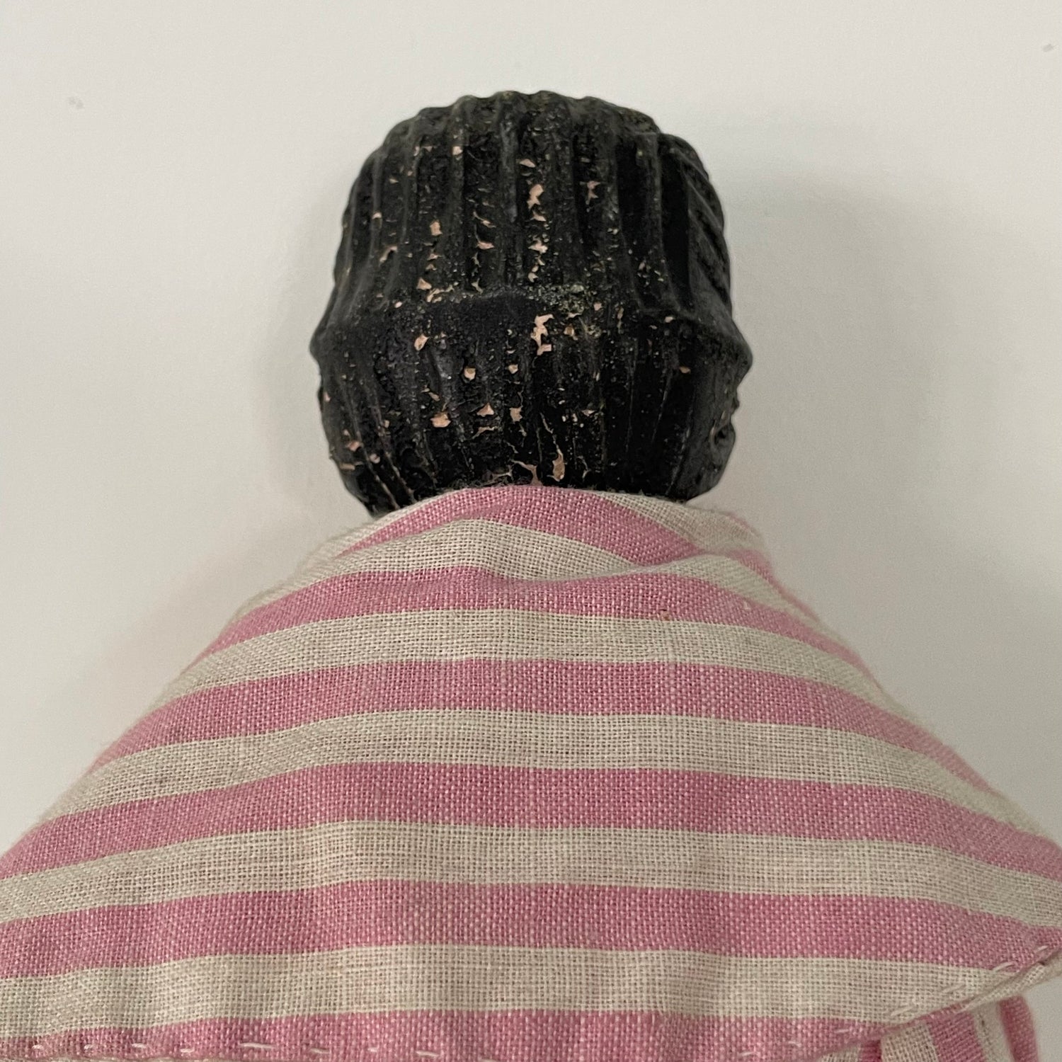 Original 19th Century Grodnertal Wooden Doll with Moulded Hair and Hand-Sewn Clothing