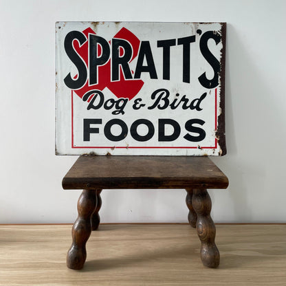 Original Spratt’s Dog &amp; Bird Foods Enamel Advertising Sign – Mid 20th Century