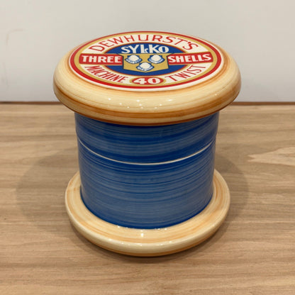 Vintage Dewhurst’s Sylko Thread Spool Ceramic Storage Jar – Hobbs Welch Design 1980