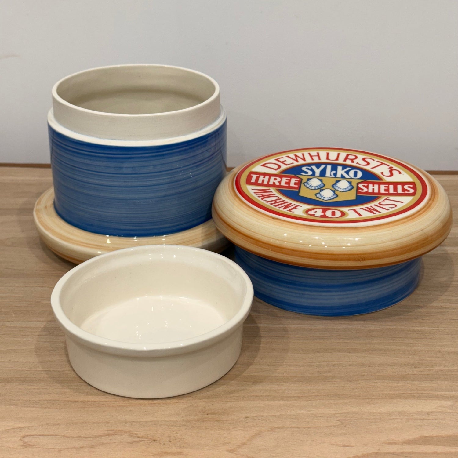 Vintage Dewhurst’s Sylko Thread Spool Ceramic Storage Jar – Hobbs Welch Design 1980