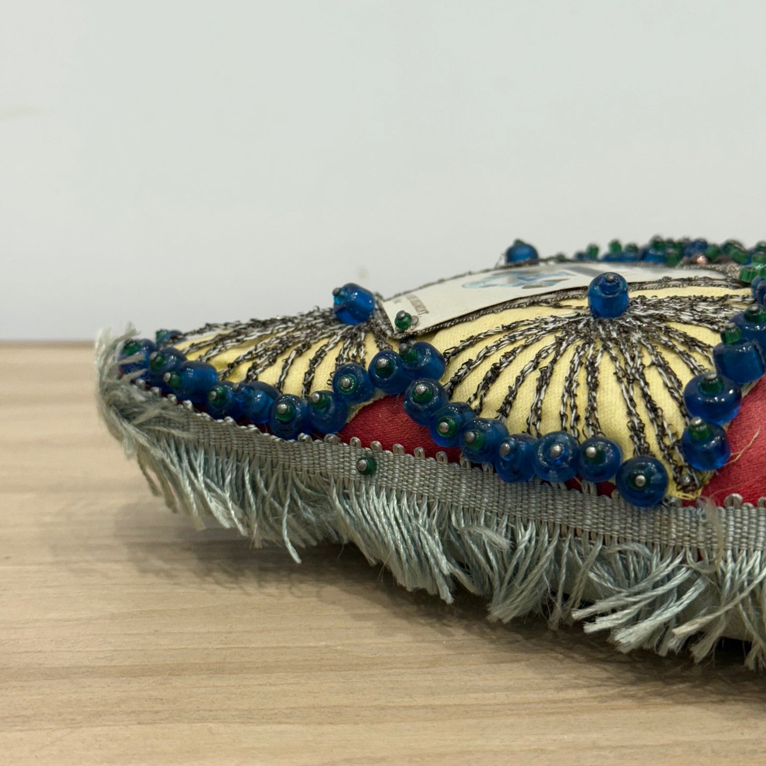 WW1 Beaded Heart Pin Cushion – Lincolnshire Regiment 10th Foot – Egypt Sphinx