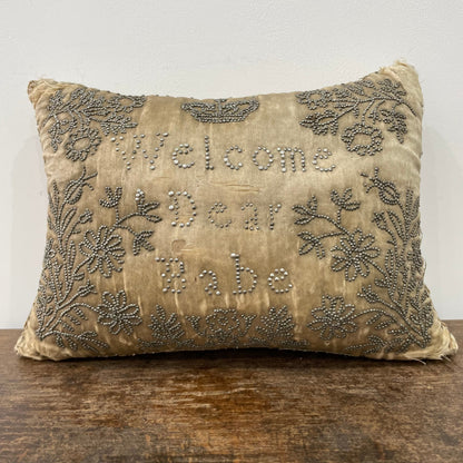 Antique Cream Silk Layette Pin Cushion - &