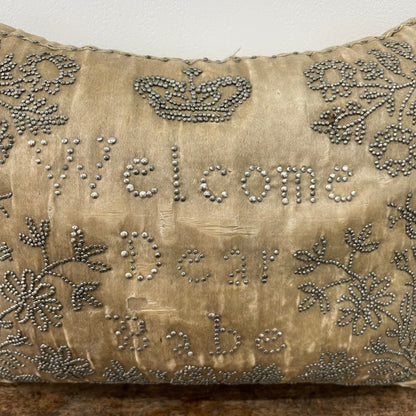 Antique Cream Silk Layette Pin Cushion - &