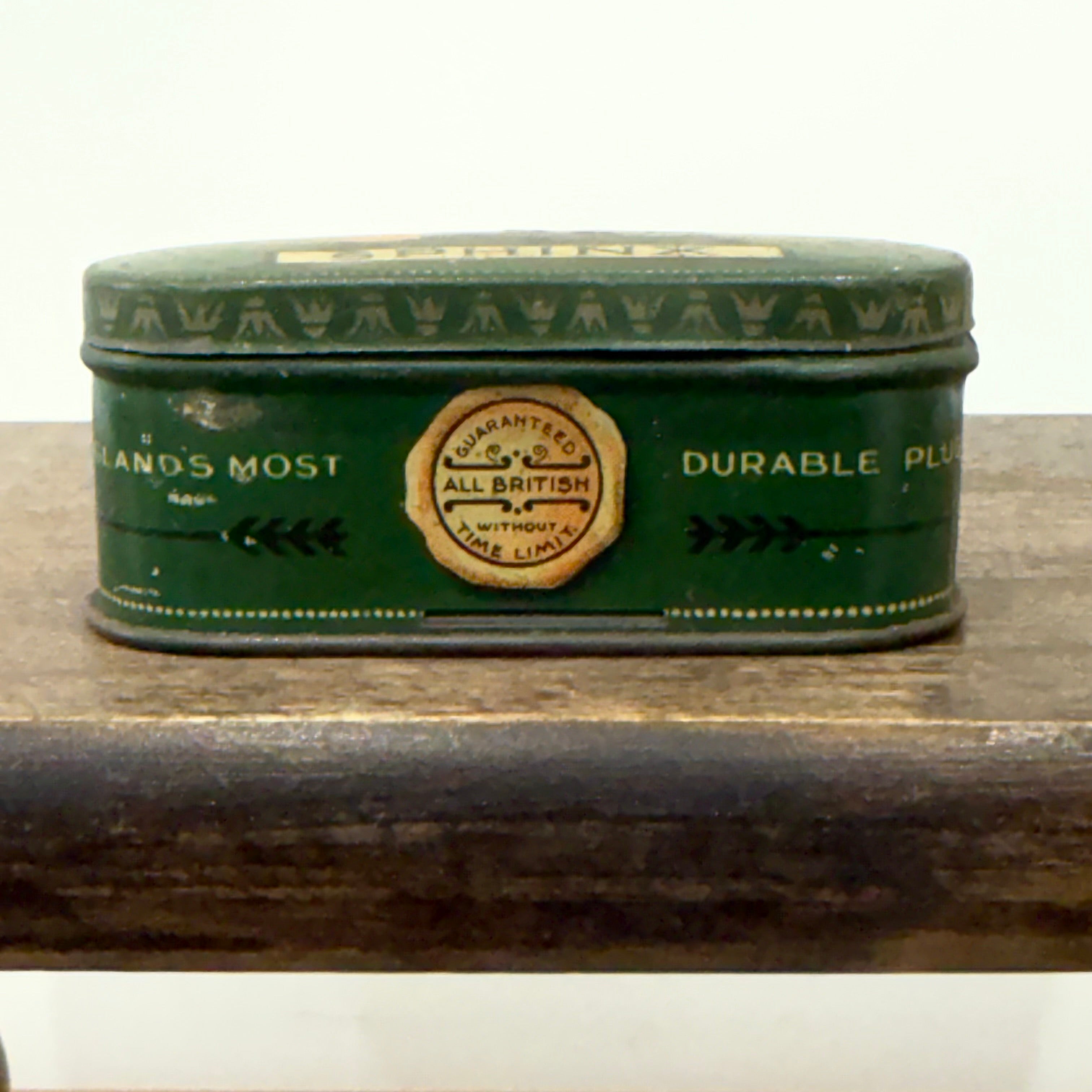 Vintage Sphinx Spark Plug Tin – Green Lithographed Advertising Box – British Manufacture