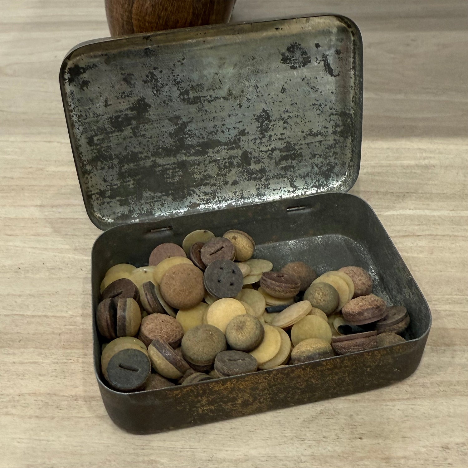 Antique E.J. Riley Ltd Advertising Tin – Accrington Billiard Tables – With Original Cue Tips