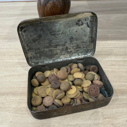 Antique E.J. Riley Ltd Advertising Tin – Accrington Billiard Tables – With Original Cue Tips