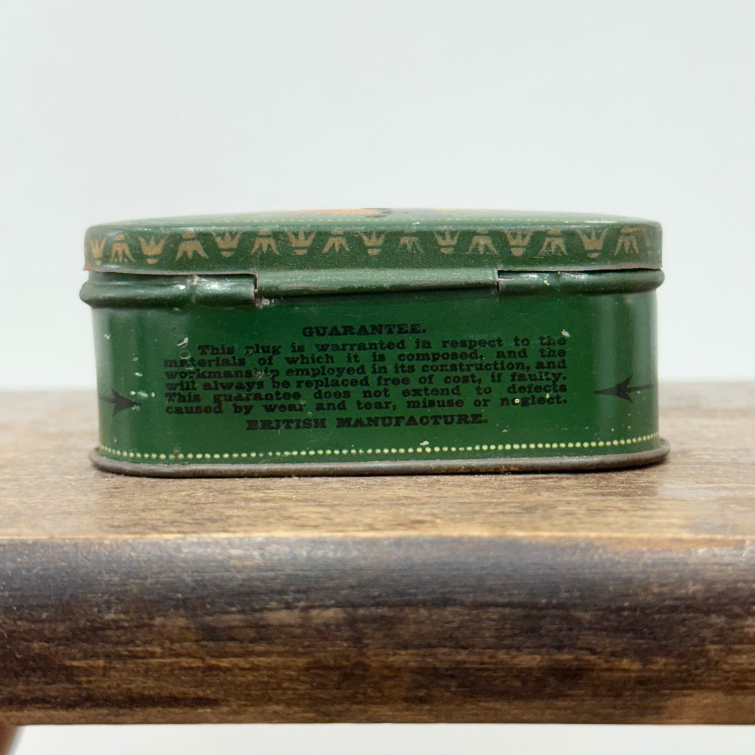 Vintage Sphinx Spark Plug Tin – Green Lithographed Advertising Box – British Manufacture