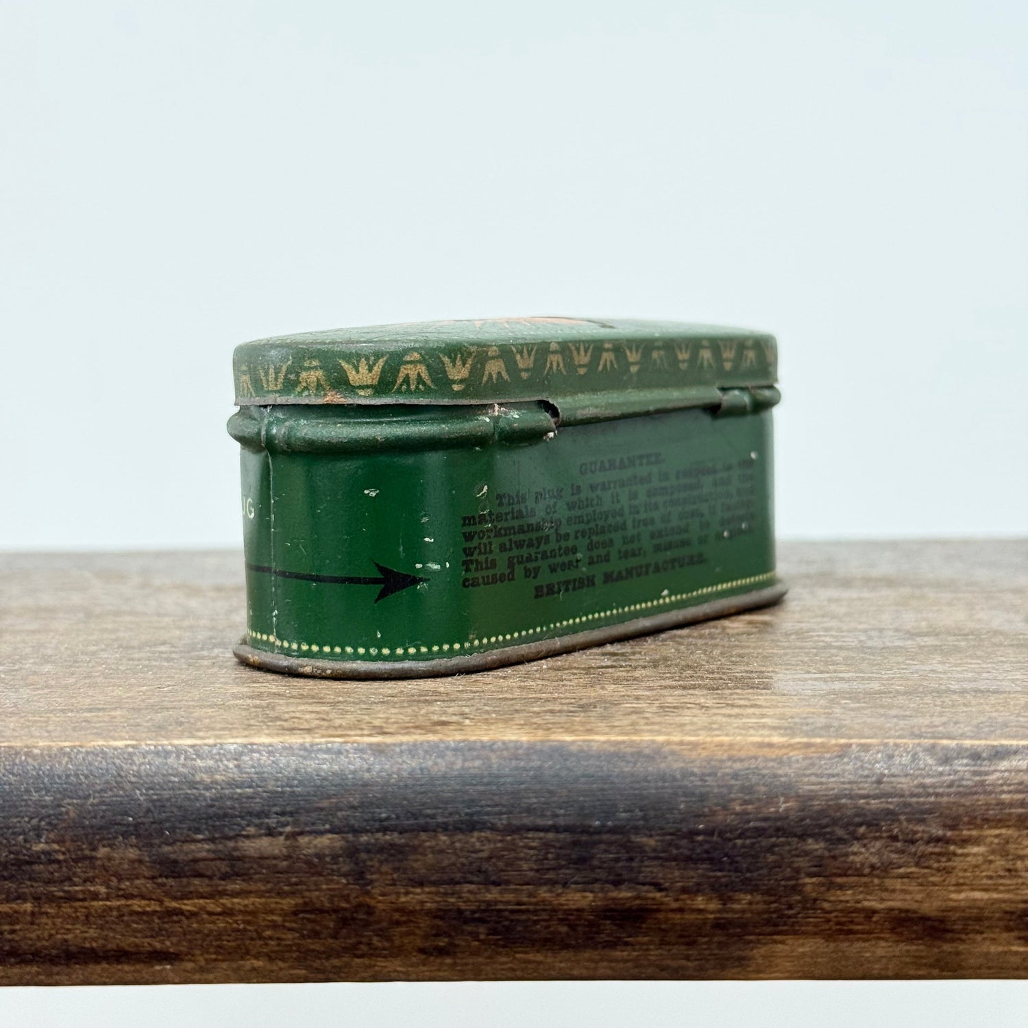 Vintage Sphinx Spark Plug Tin – Green Lithographed Advertising Box – British Manufacture