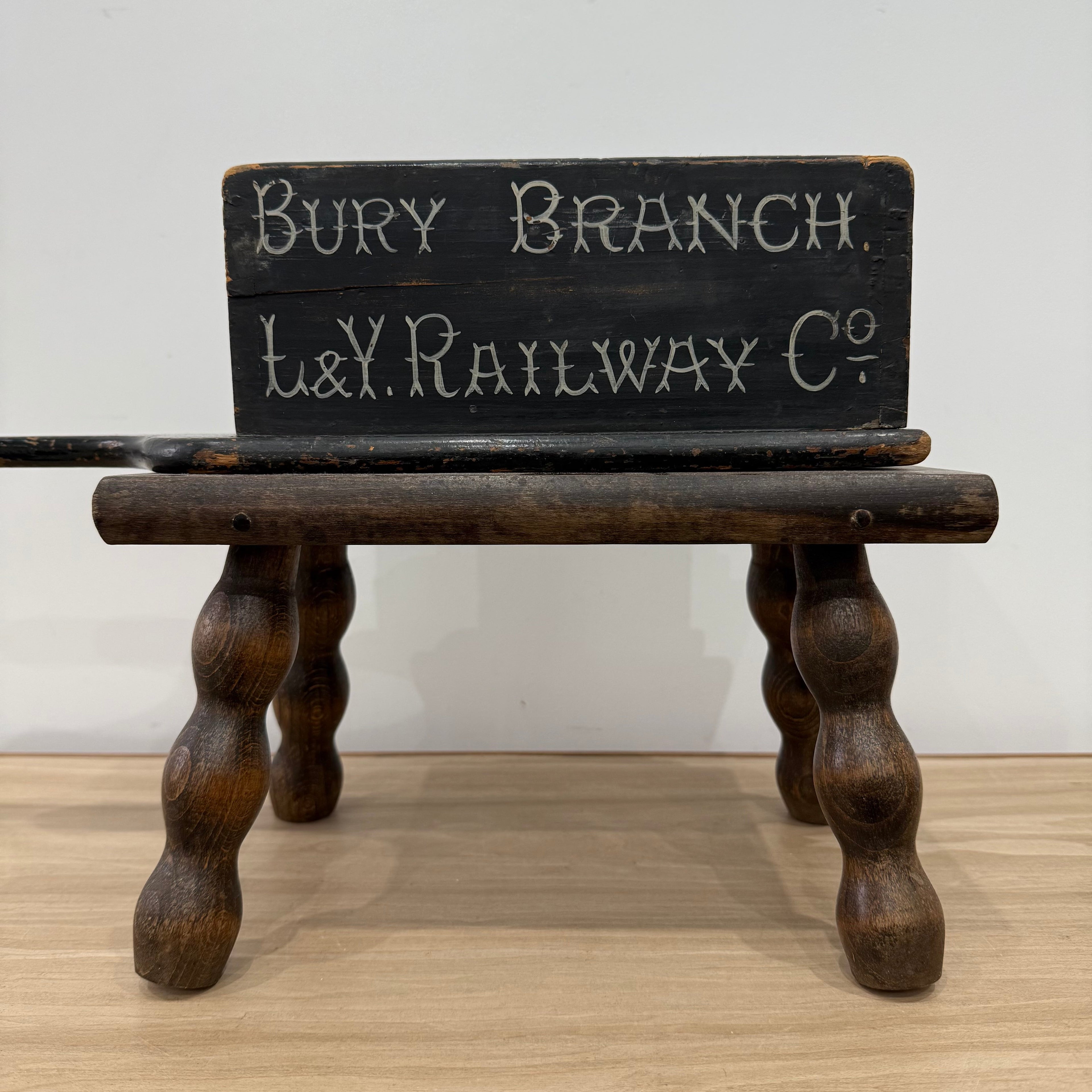 Antique L&amp;Y Railway Co. Bury Branch Orphanage Fund Wooden Collection Box