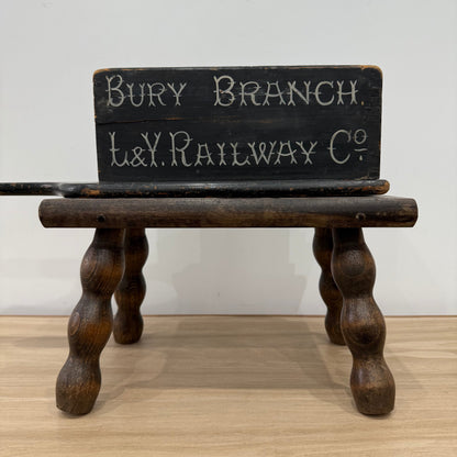 Antique L&amp;Y Railway Co. Bury Branch Orphanage Fund Wooden Collection Box