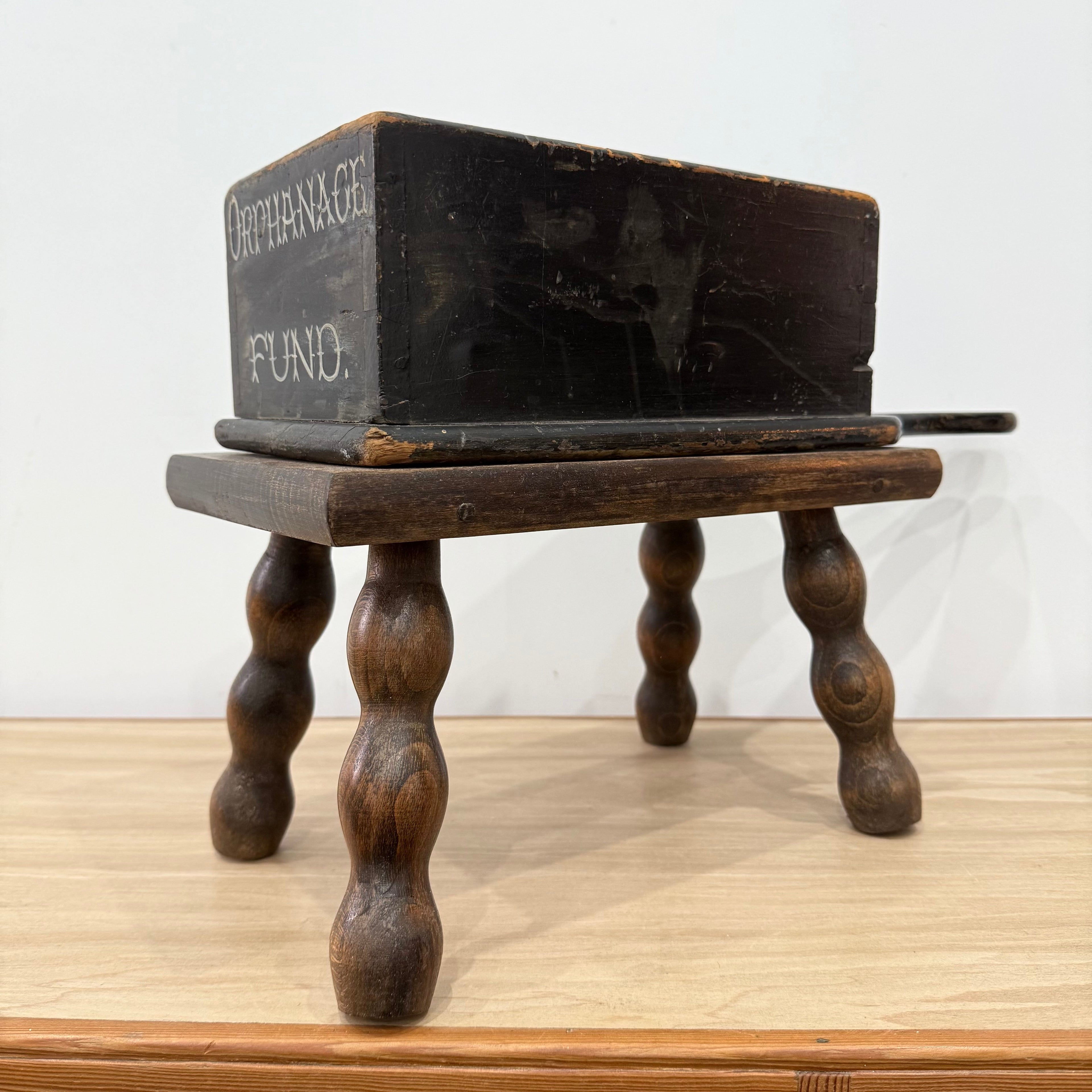 Antique L&amp;Y Railway Co. Bury Branch Orphanage Fund Wooden Collection Box