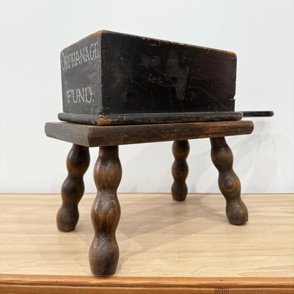 Antique L&amp;Y Railway Co. Bury Branch Orphanage Fund Wooden Collection Box