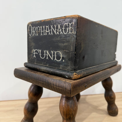 Antique L&amp;Y Railway Co. Bury Branch Orphanage Fund Wooden Collection Box