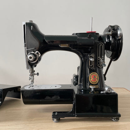 1960 Singer 222k Featherweight Sewing Machine Red “S”