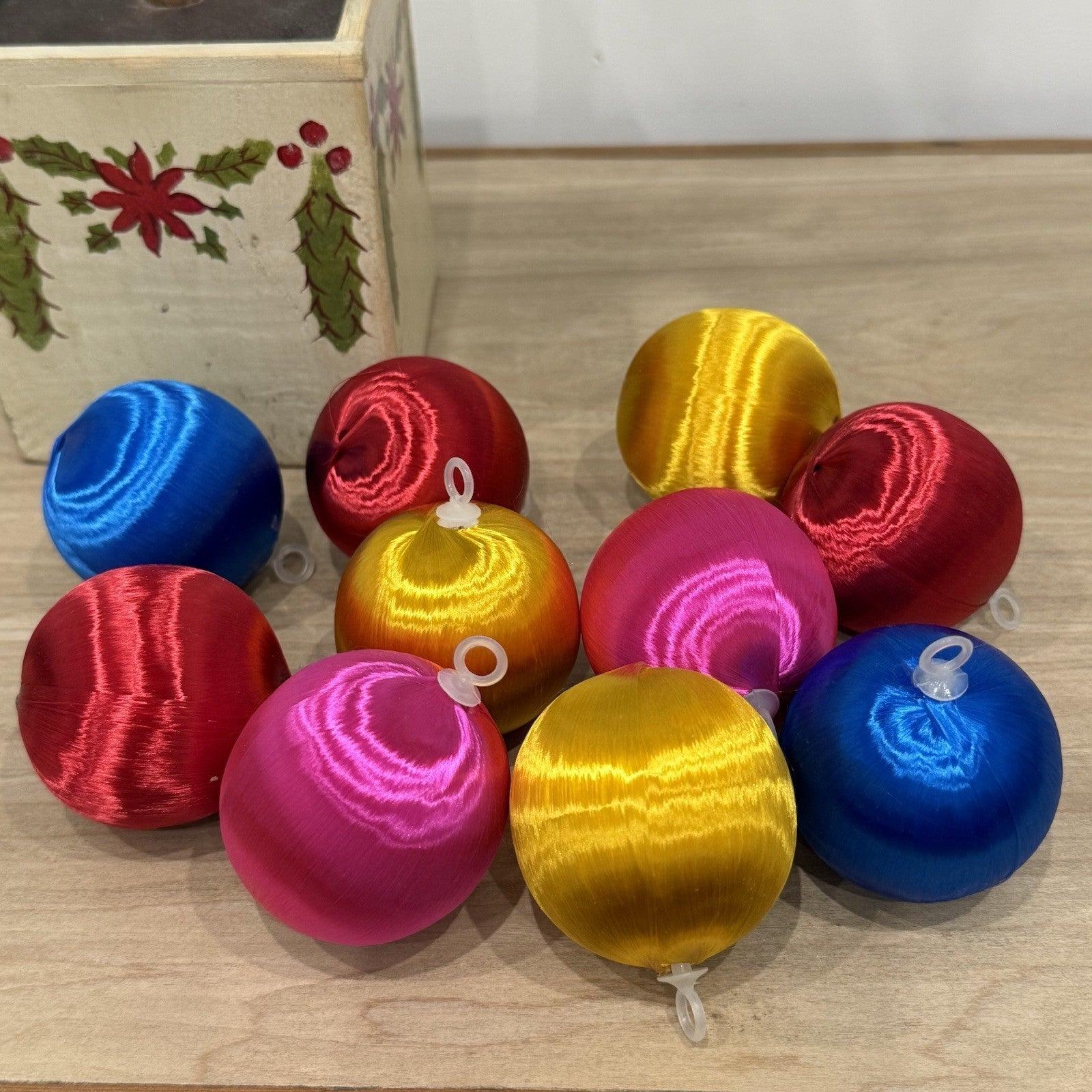 Vintage 1960s-70s Retro Sateens Satin Thread Baubles