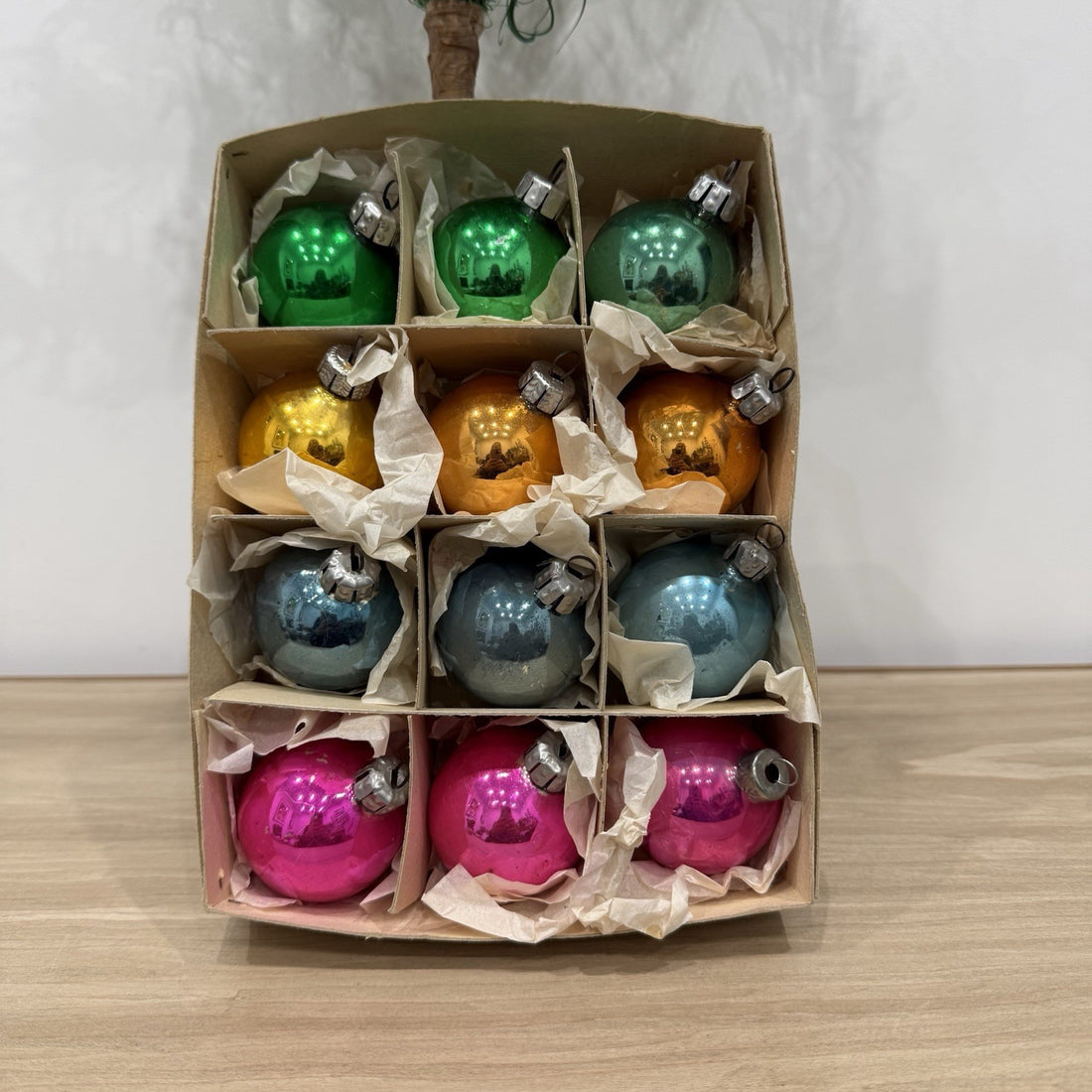 Vintage 1950s-60s Mercury Glass Christmas Baubles Xmas Tree Decor