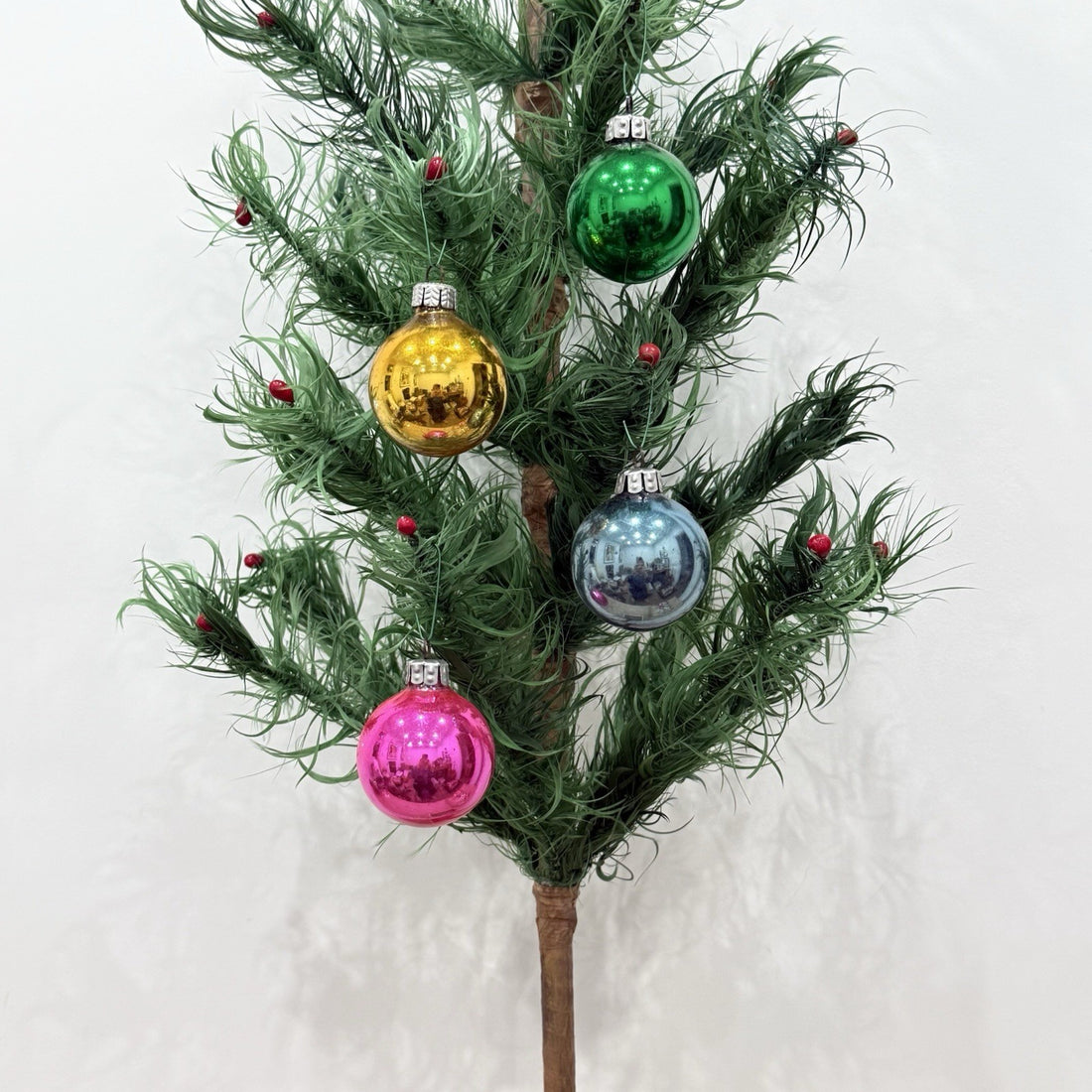 Vintage 1950s-60s Mercury Glass Christmas Baubles Xmas Tree Decor