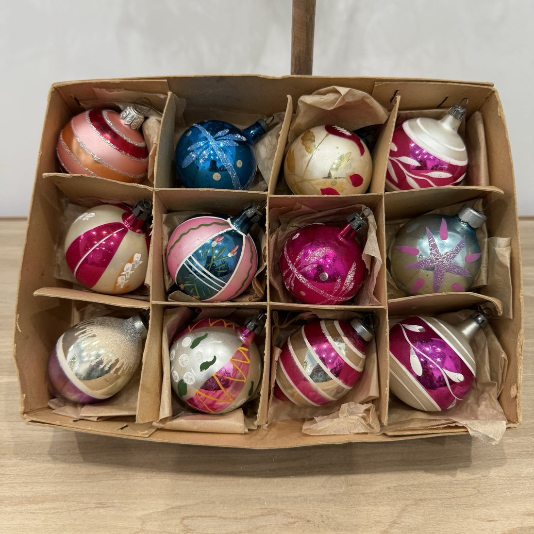 Vintage 1950-60s Mercury Glass Christmas Baubles Xmas Tree Decor